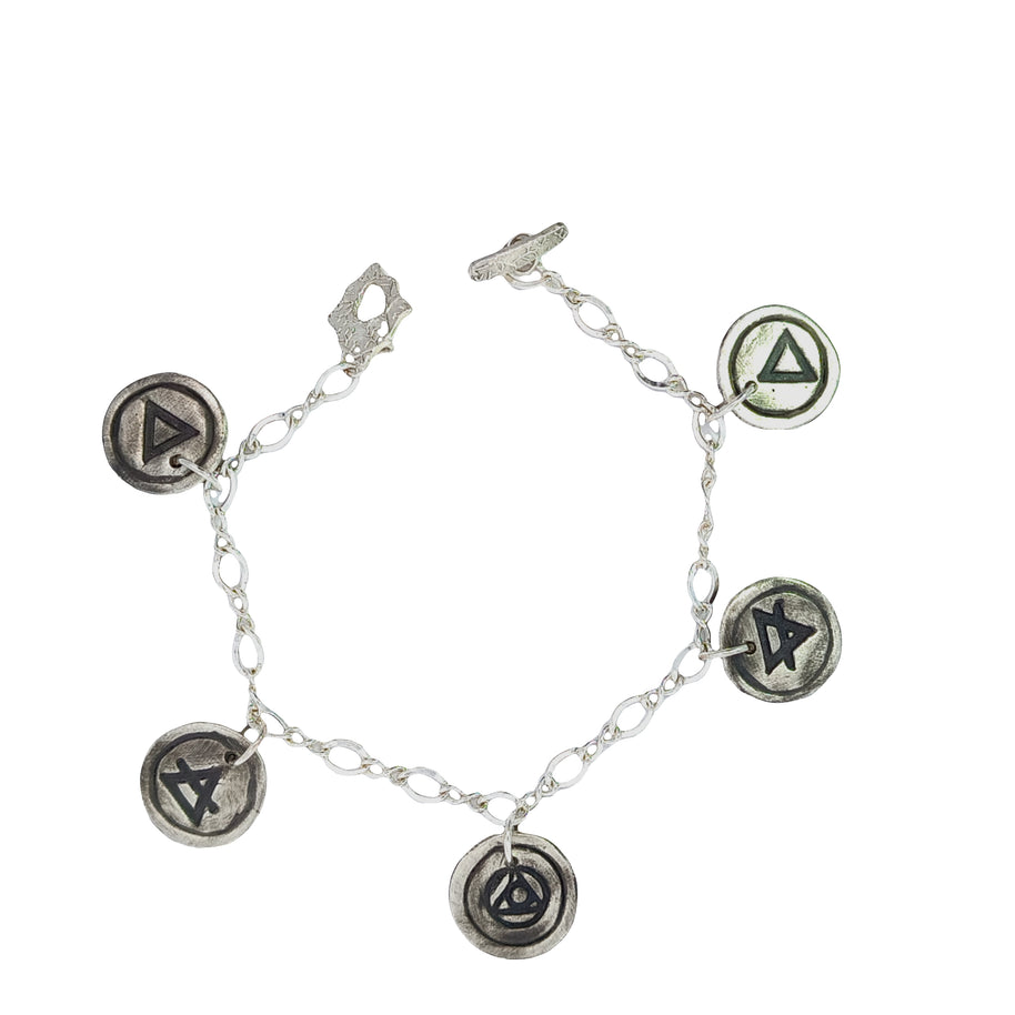 FS Five-Element Bracelet - 2-sided Charm Bracelet with Gaia Toggle Clasp