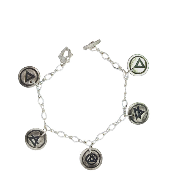 FS Five-Element Bracelet - 2-sided Charm Bracelet with Gaia Toggle Clasp