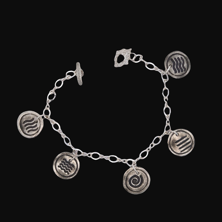 FS Five-Element Bracelet - 2-sided Charm Bracelet with Gaia Toggle Clasp