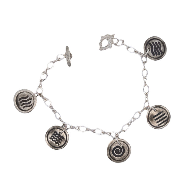 FS Five-Element Bracelet - 2-sided Charm Bracelet with Gaia Toggle Clasp
