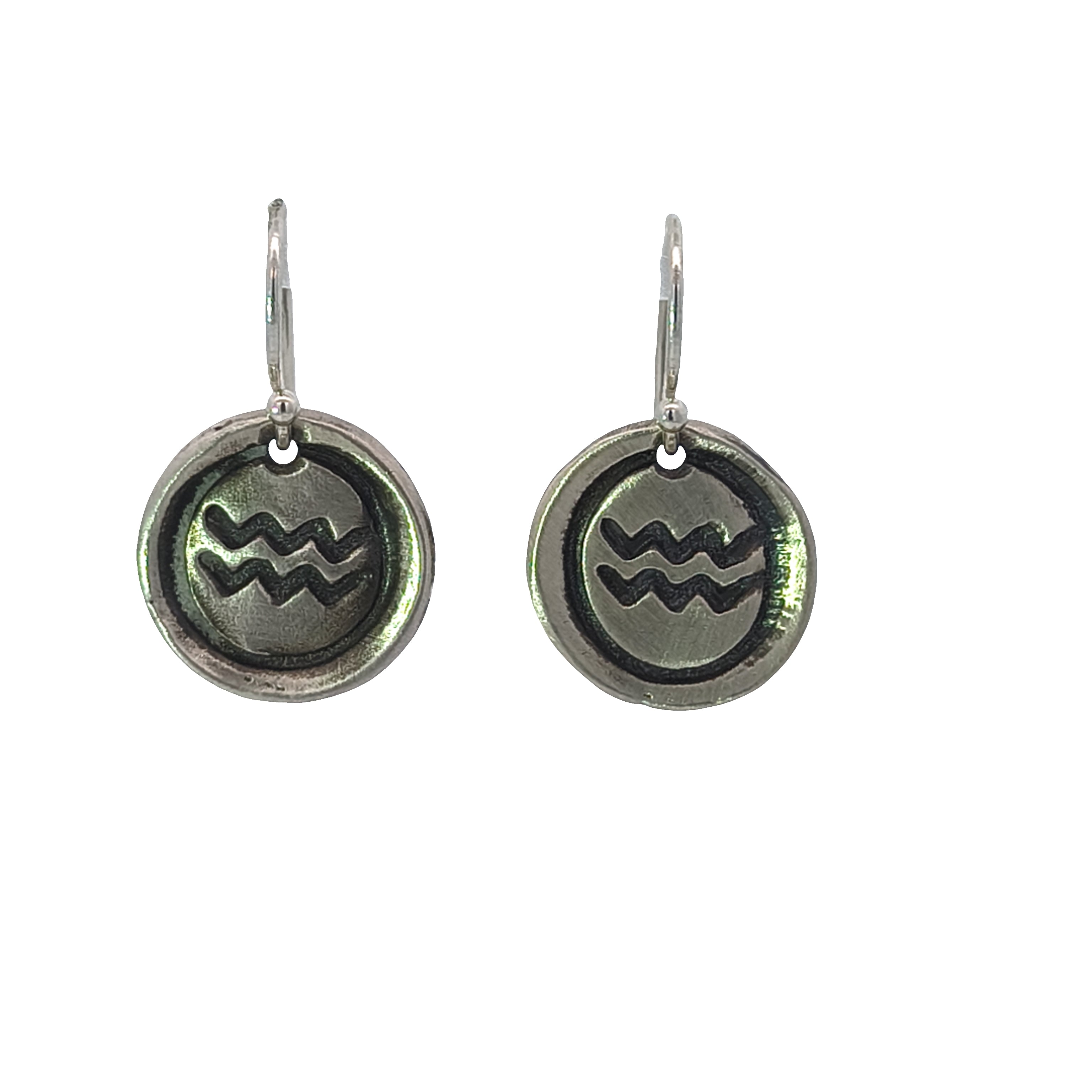 FS Zodiac Symbol Drop Earrings Aquarius (Made to order)