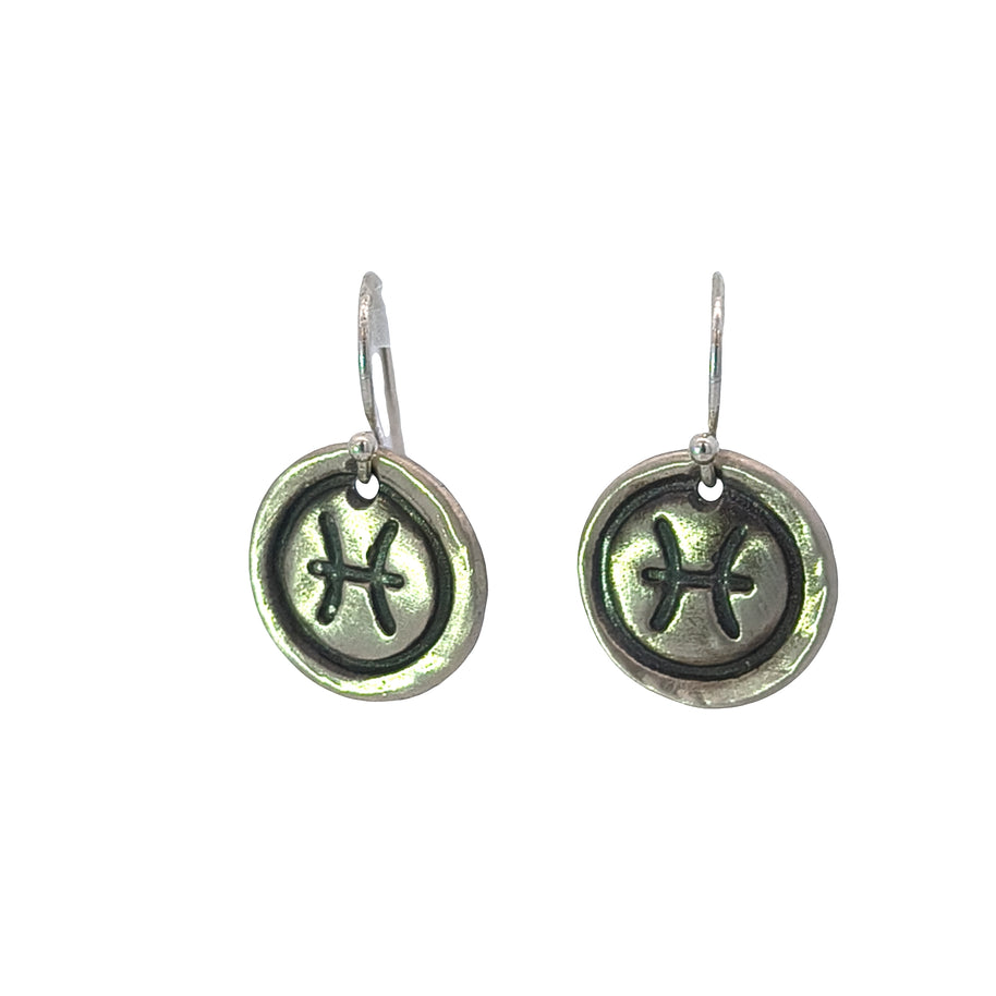 FS Zodiac Symbol Drop Earrings Pisces (Made to order)