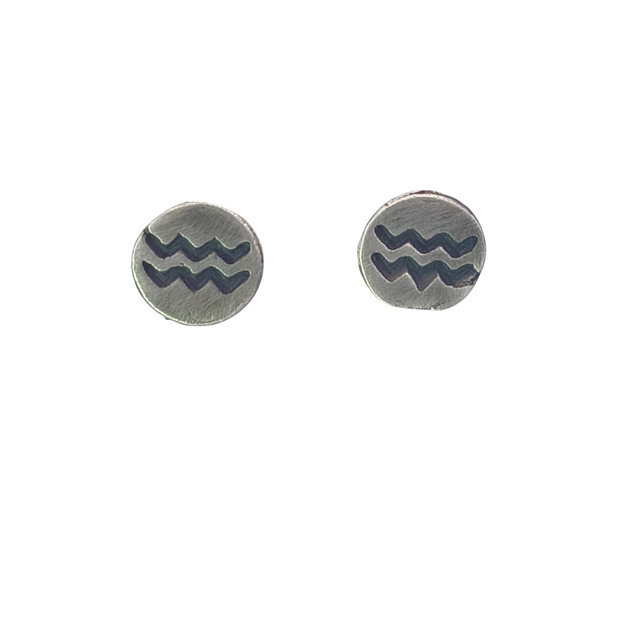 FS Zodiac Symbol Post Earrings Aquarius (Made to order)