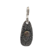 FS Floral Drop Pendant with Small Purple-Green Pearl