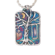 FS Tree of Living - Winter Pendant - with Gold Moon and Sterling chain