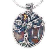FS Tree of Living - Summer Pendant - with Gold Moon and Sterling chain