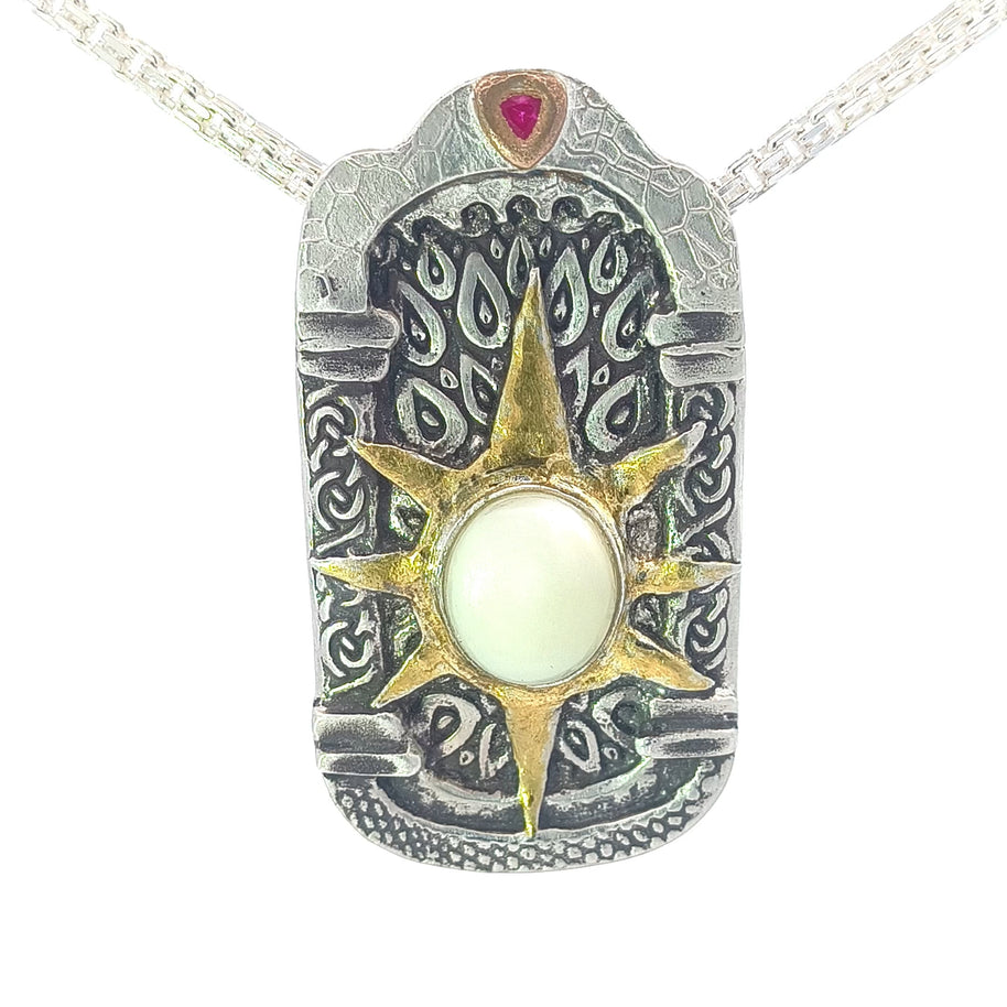 FS Step Into The Temple of You - with Gold and Rose Gold Accents and Sterling chain