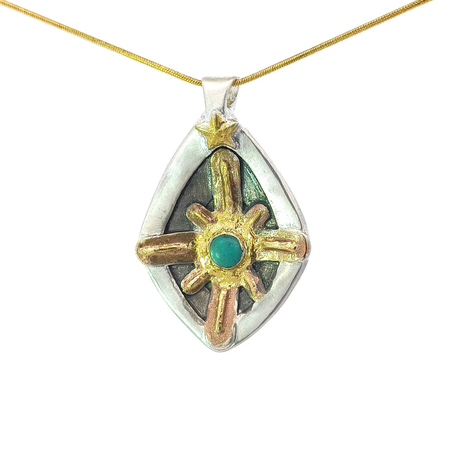 FS Your Guiding Star Pendant - with Gold and Rose Gold Accents and Gold Fill chain